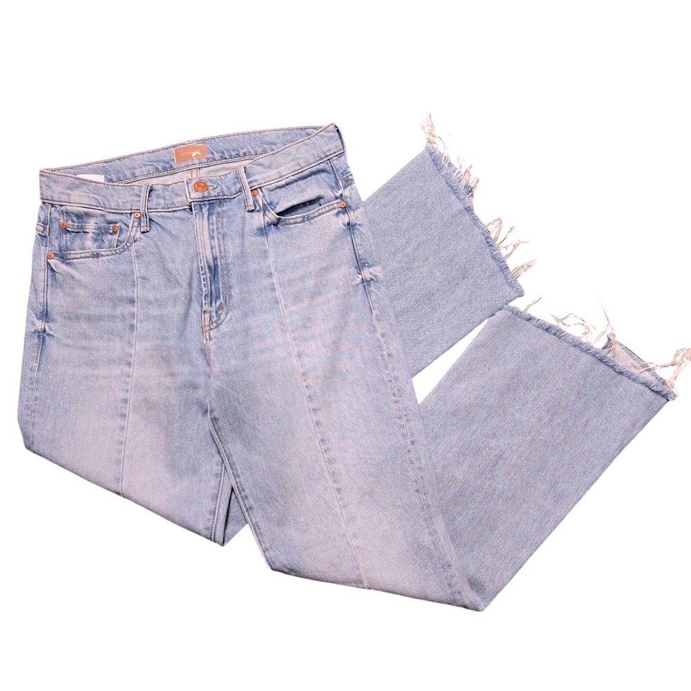 MOTHER The Insider Crop Pointy Fray Jeans Lets Get It Together Blue 27 109871709